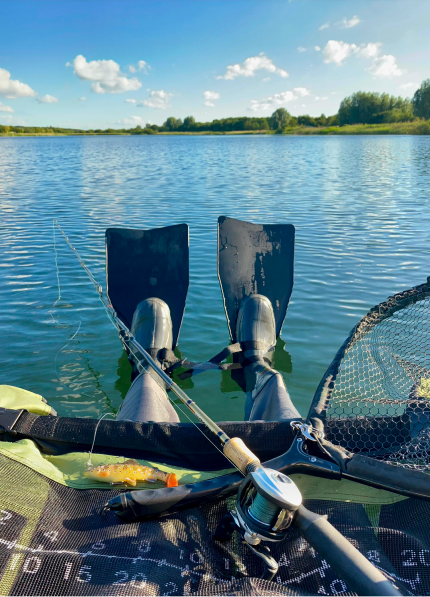 Belly-boat fishing in Denmark