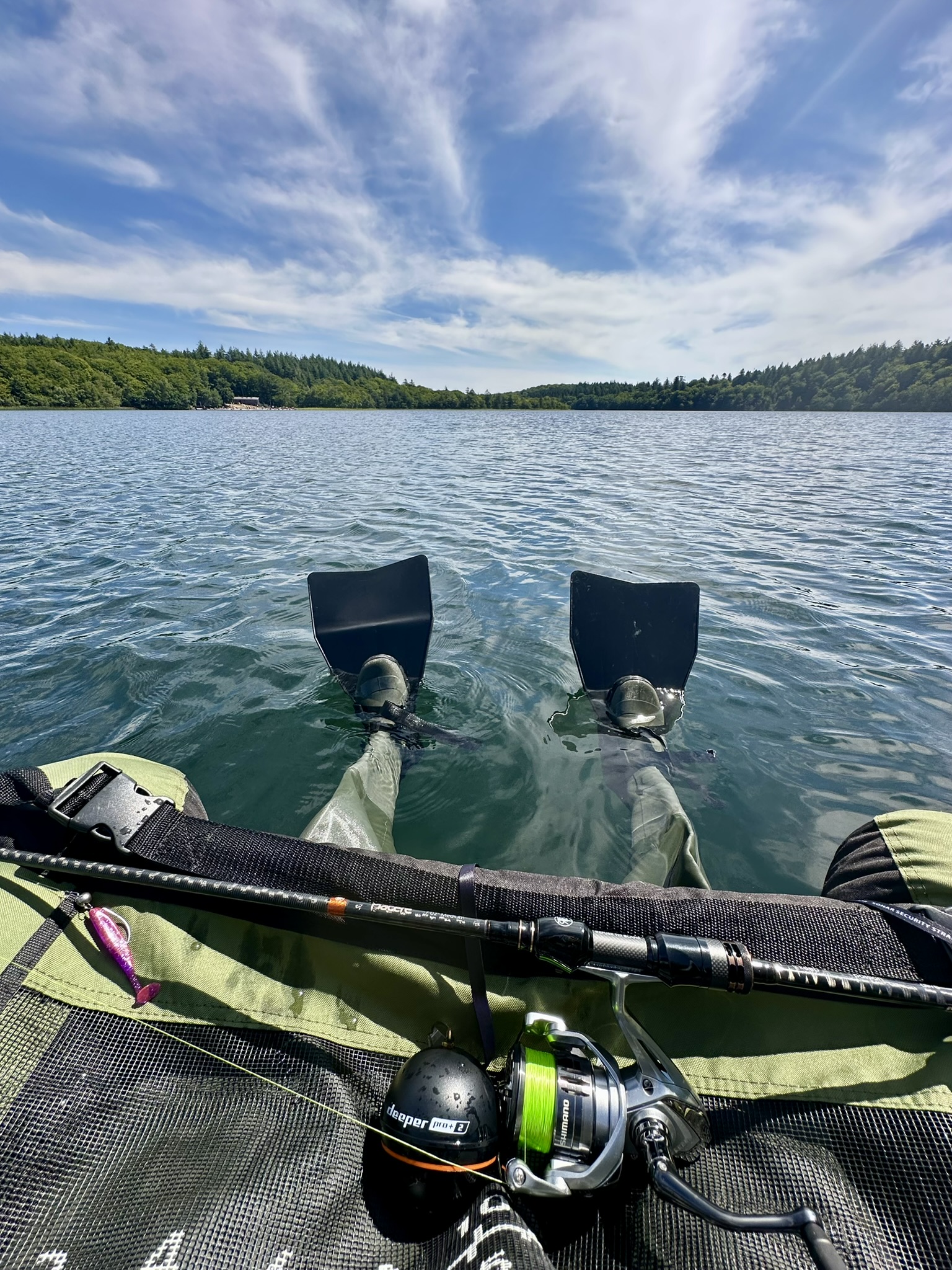 Belly boat fishing with nordic waters guide fishing - Aarhus, Denmark